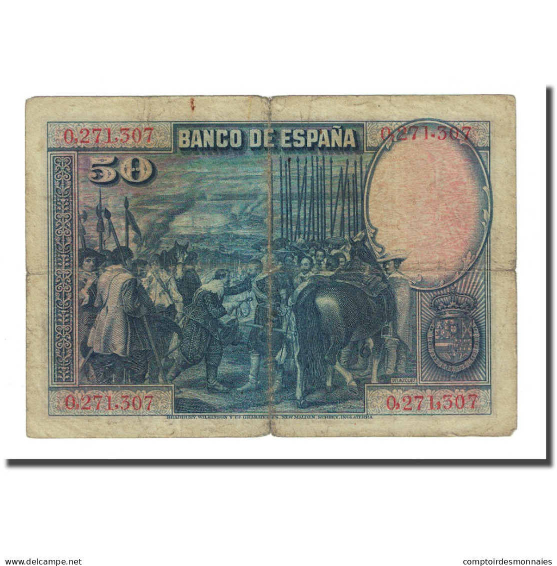 Billet, Espagne, 50 Pesetas, 1928-08-15, KM:75a, TB - 50 Pesetas