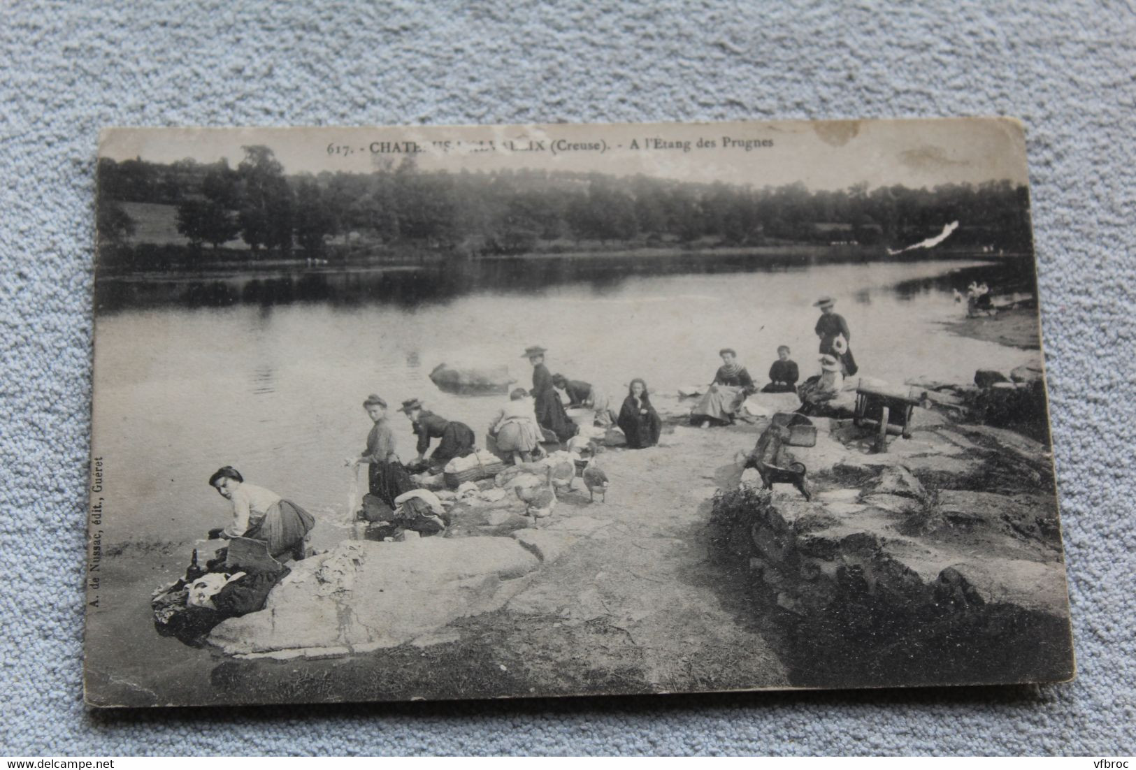 Cpa 1906, Chatelus Malvaleix, à L'étang Des Prugnes, Creuse 23 - Chatelus Malvaleix