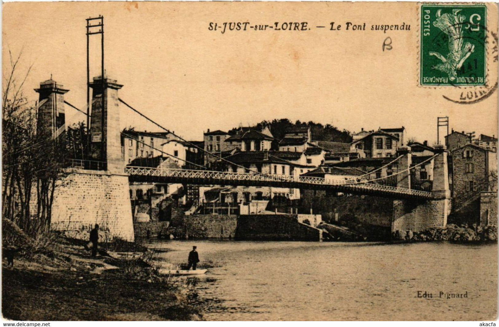 CPA AK St-JUST-sur-LOIRE - Le Pont Suspendu (580889) - Saint Just Saint Rambert