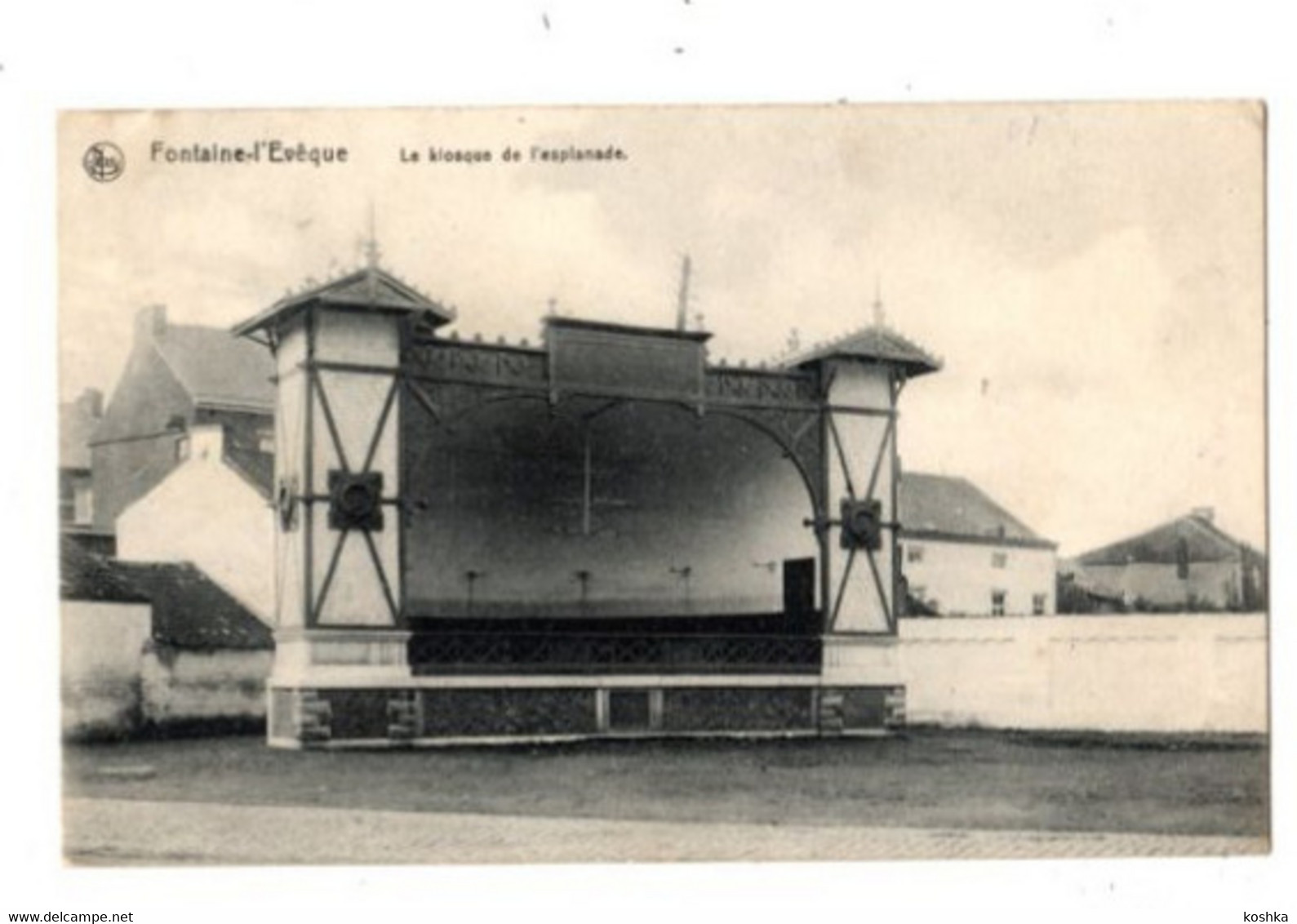 FONTAINE L' EVËQUE - Le Kiosque De L' Esplanade - Envoyée En 1920 - - Fontaine-l'Evêque