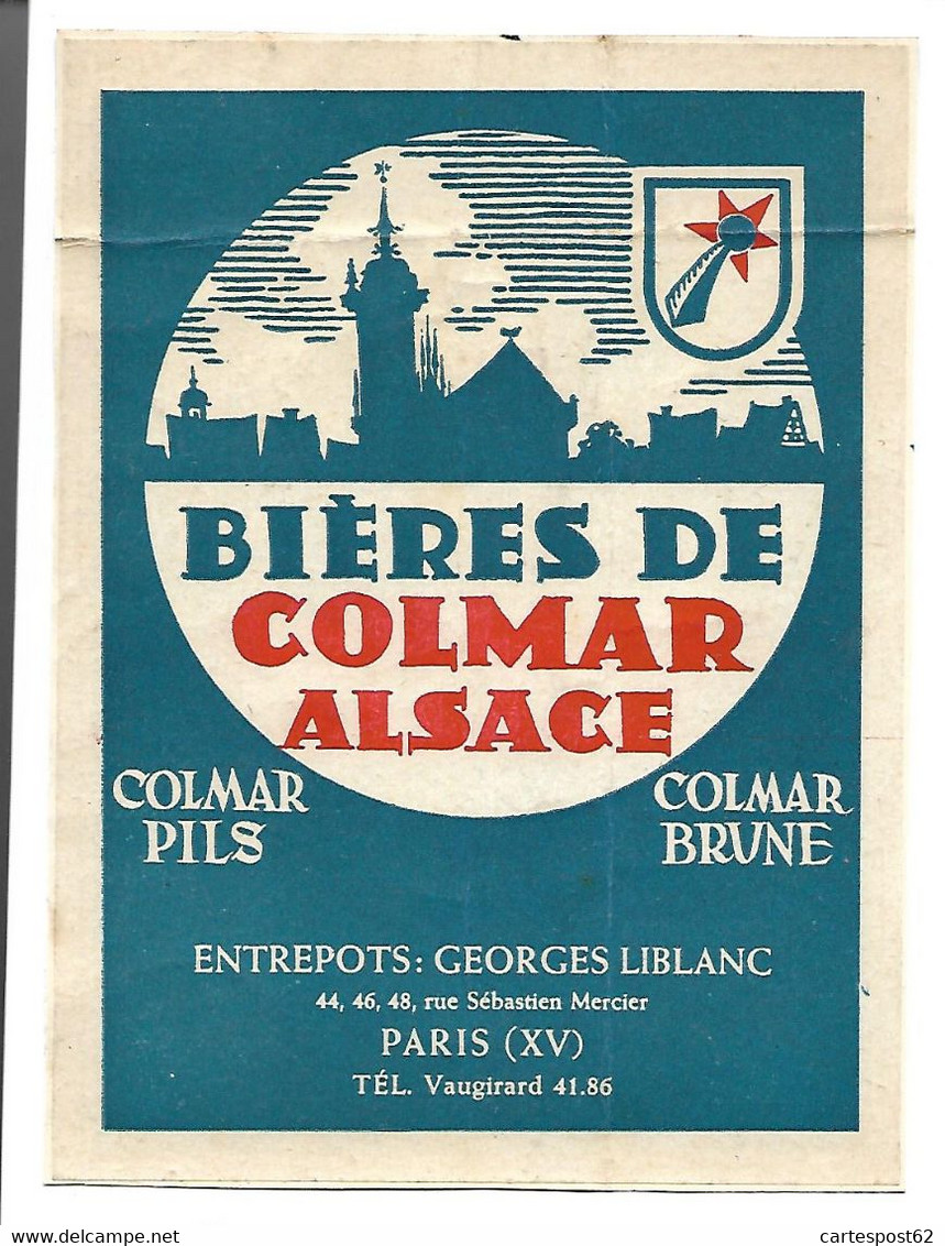 Ancienne Etiquette Bières De Colmar. - Zonder Classificatie