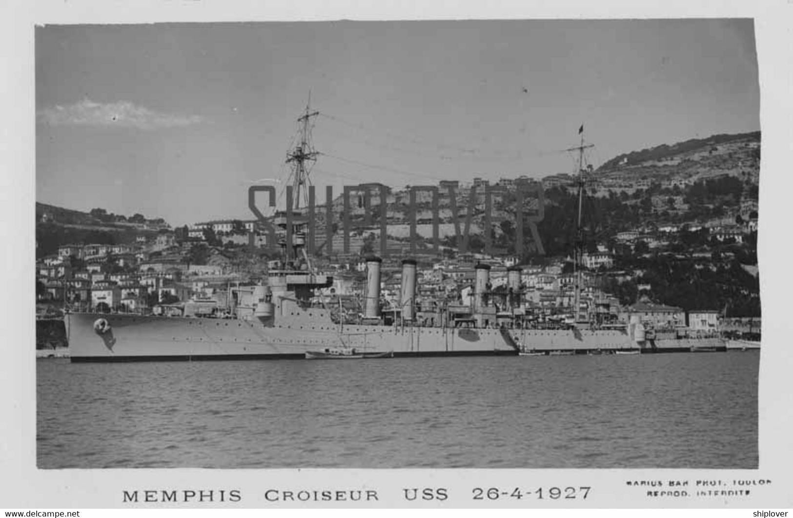 Croiseur USS MEMPHIS - Carte Photo éditions Marius Bar - Bateau/ship/schiff - Guerra