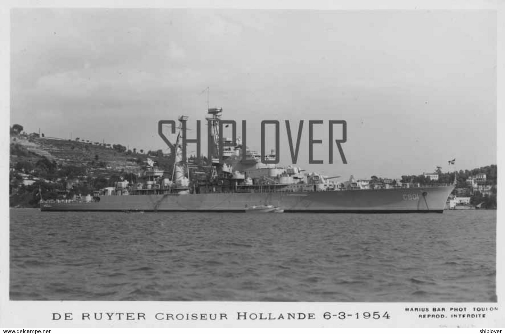 Croiseur DE RUYTER (RNLN, Hollande) - Carte Photo éditions Marius Bar - Bateau/ship/schiff - Krieg