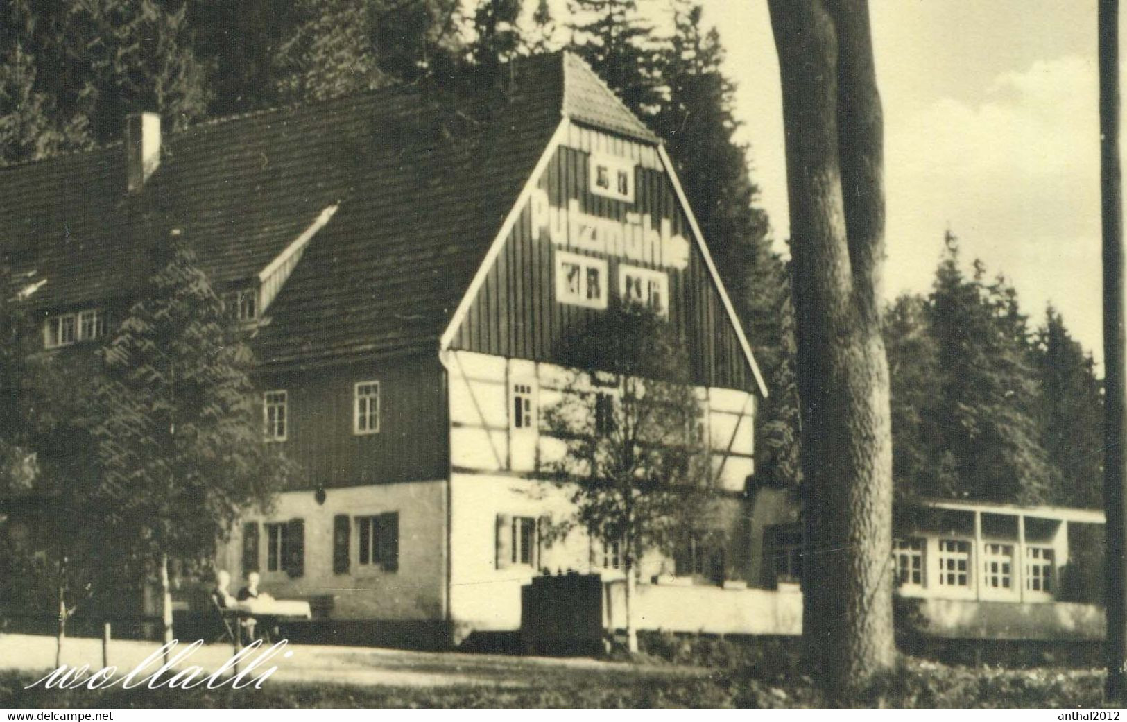 Rarität Restaurant Putzmühle Ober. Pöbeltal Schmiedeberg Erzgebirge Personen Auf Der Bank 1952 W. Kenne Dresden - Schmiedeberg (Erzgeb.)