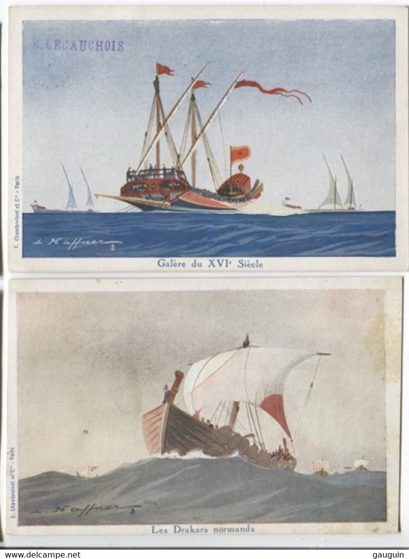 CPA - ILLUSTRATION L.HAFFNER - Marine à Voile ... Lot De 2 Cartes - Edition Ligue Maritime & Coloniale - Haffner