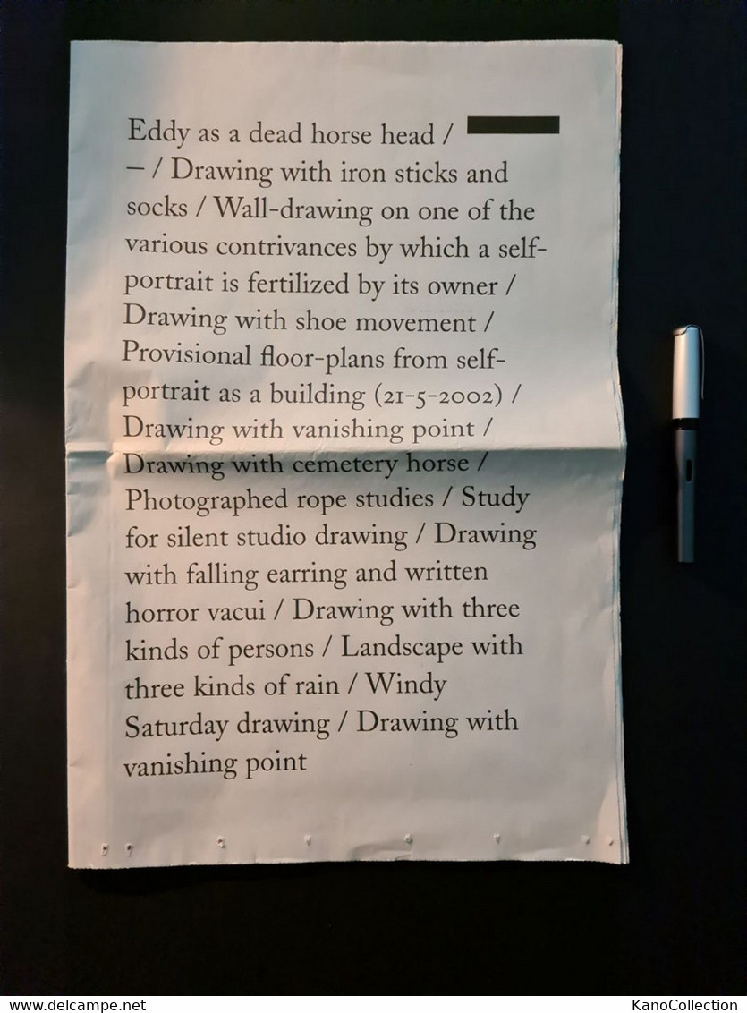 Documenta 11: Documenta-Zeitung „Mark Manders: 13 Drawings“, 2002, Faltknicke - Musei & Esposizioni