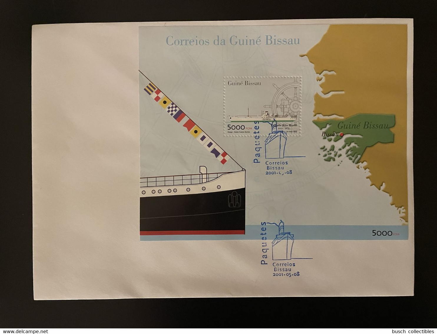 Guiné-Bissau Guinea Guinée Bissau 2001 Mi. Bl. 337 FDC Schiffe Ships Bateaux Paquetes Frachtschiffe - Guinea-Bissau