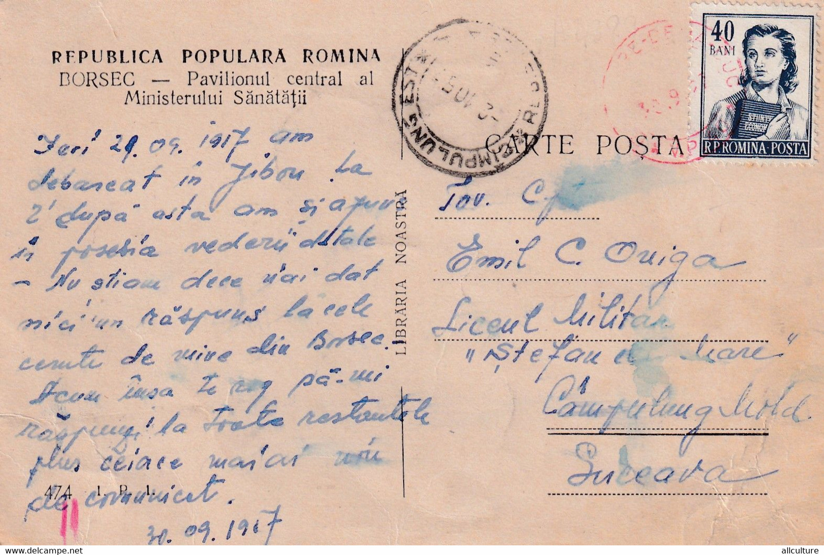 A4399- Borsec-Health Minister Central Pavilion, Campulung 1917,Popular Romanian Republic Stamp - Santé