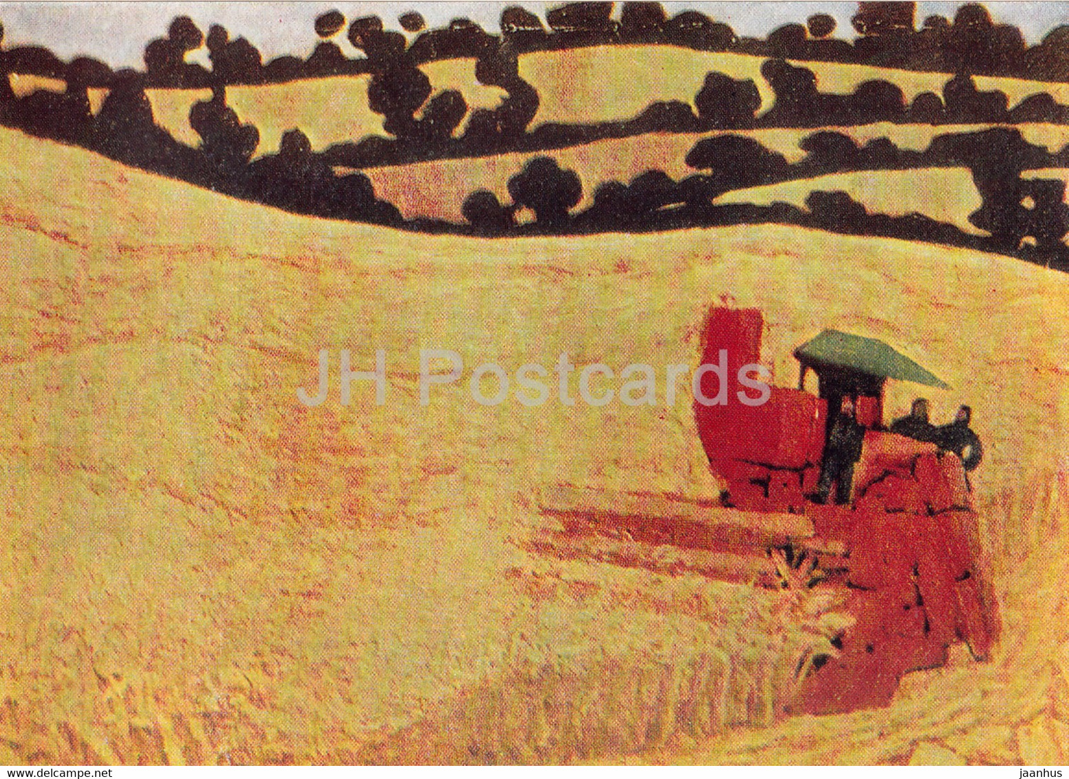 Painting By Andre Fougeron - Mechanical Harvest - Harvester - French Art - 1967 - Russia USSR - Unused - Malerei & Gemälde