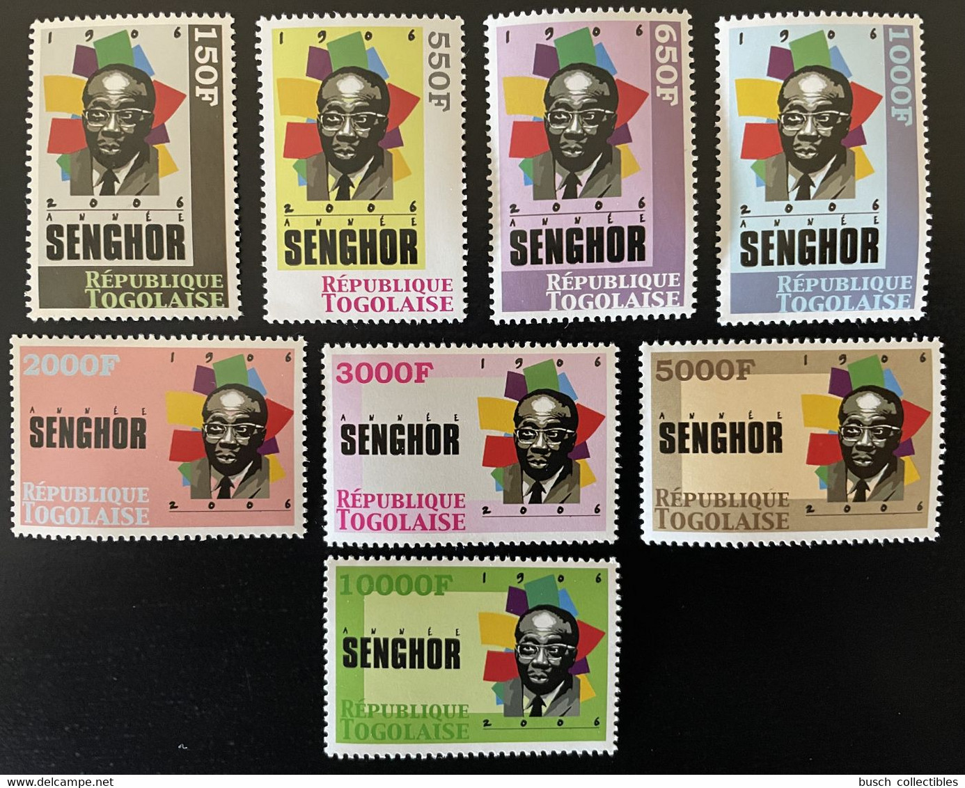 Togo 2006 Mi. 3298 - 3305 Leopold Sedar Senghor Président 1906 Senegal RARE 8 Valeurs - Togo (1960-...)