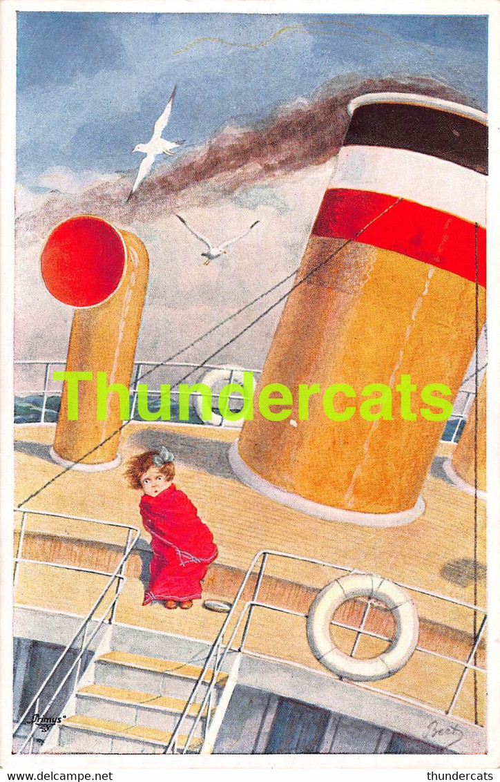 CPA ILLUSTRATEUR BERT FILLE PAQUEBOT ARTIST SIGNED GIRL PASSENGER SHIP PRIMUS - Hamm