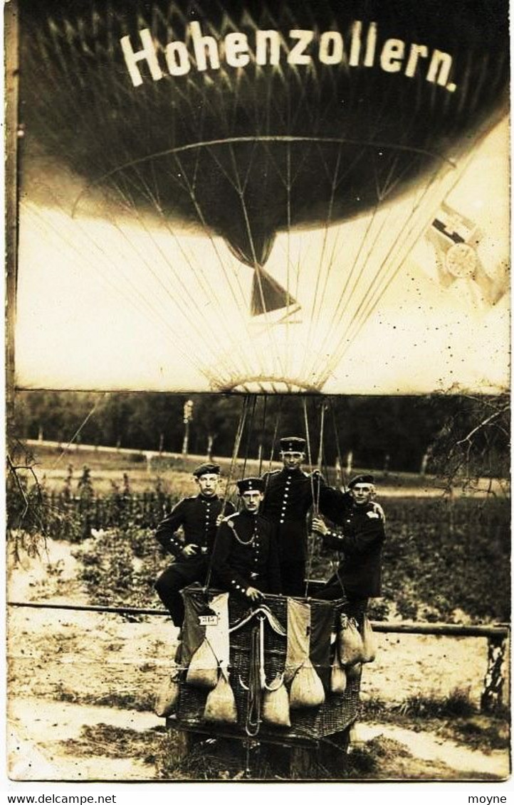 1078 - Aérostiers :HOHENZOLLERN  BALLON SES PASSAGERS 1911  Militaria- Carte  PHOTO De SCHUBERT- BERLIN W 30 - Munster