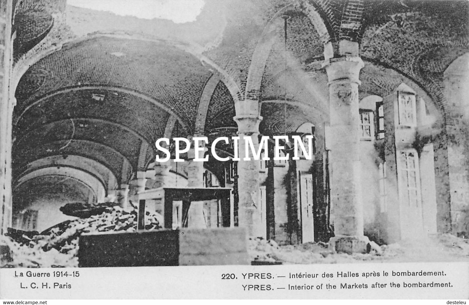 Intérieur Des Halles Après Le Bombardement @  Ypres Ieper - Ieper