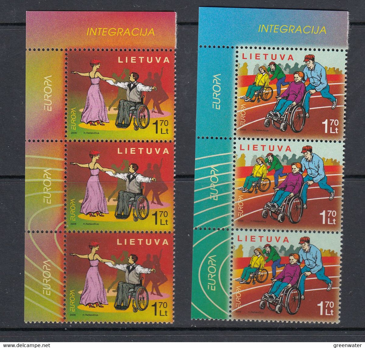 Europa Cept 2006 Lthuania 2v Strip Of 3 ** Mnh (51824E) - 2006