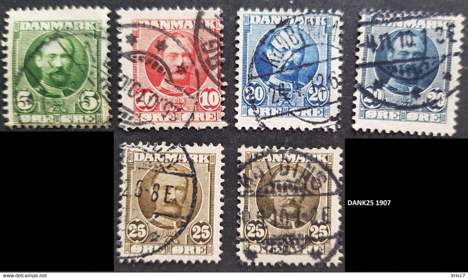 (ti) (DANK25) Timbre 1907 ROI KING FREDERIK VIII DANEMARK DANMARK DENMARK - Autres & Non Classés