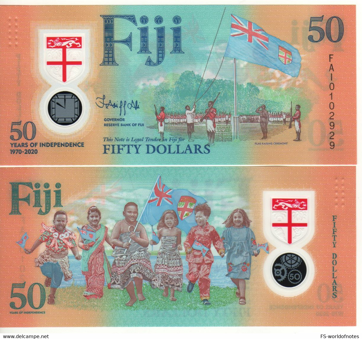 FIJI New 50 Dollars   Polimer   "Commemorative Issue 50th Years Of Independence" 2020 - Fidji