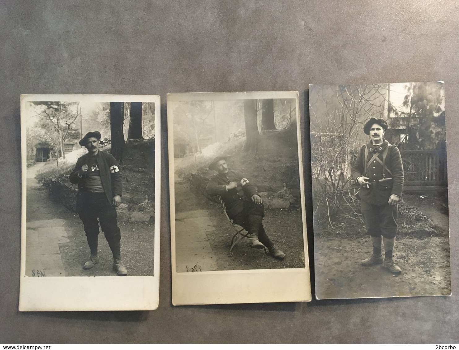 LOT DE 3 CARTES PHOTO MILITARIA CHASSEURS ALPINS 27 EM BCA MEME PERSONNAGE - Oorlog 1914-18