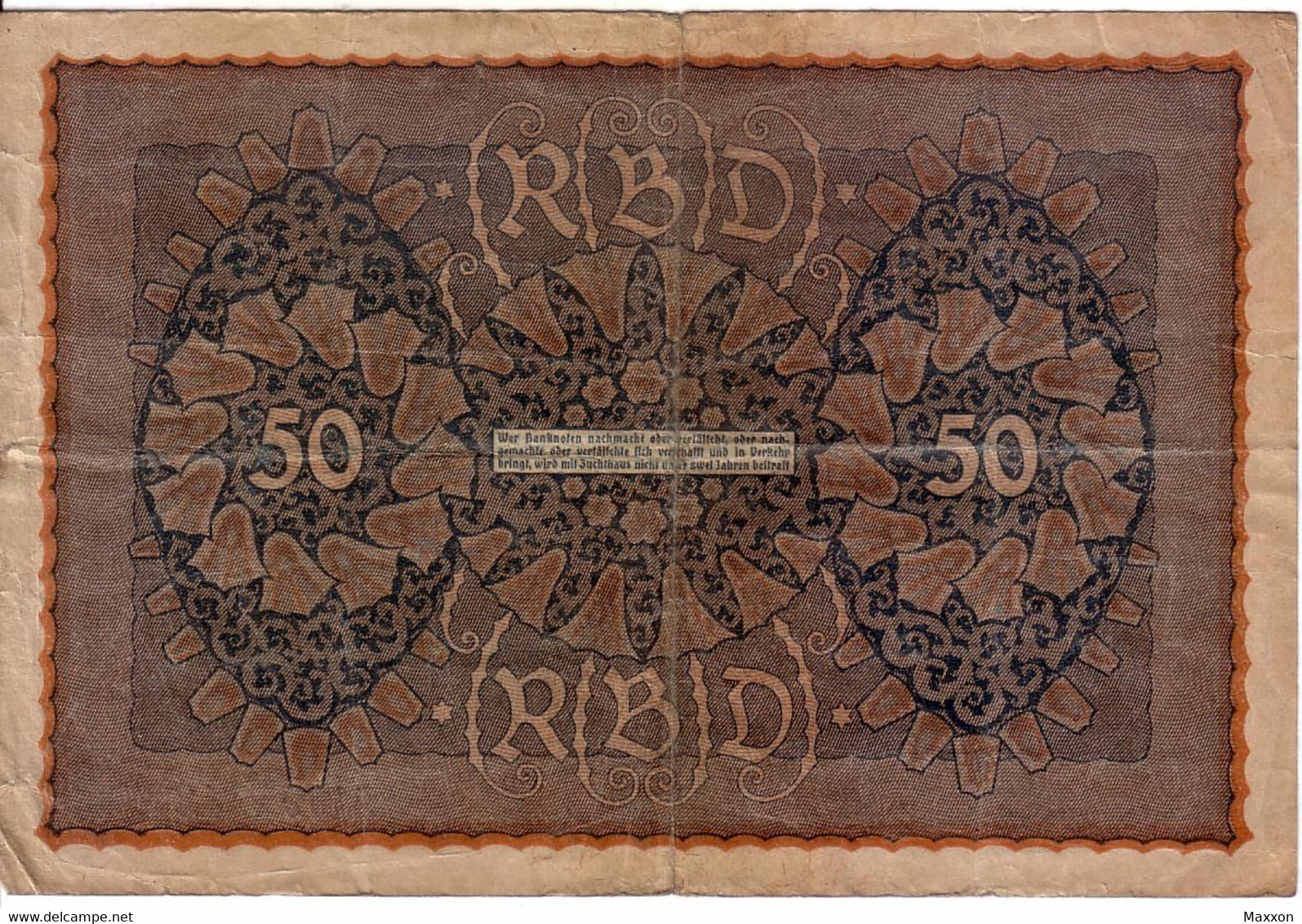 Billet De Banque Allemagne 50 Mark 1919 Reihe 4 République De Weimar Usagé - 50 Mark