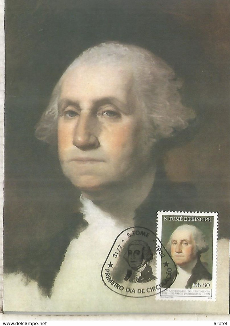 SAO TOME PRINCIPE TARJETA MAXIMA GEORGE WASHINGTON - George Washington