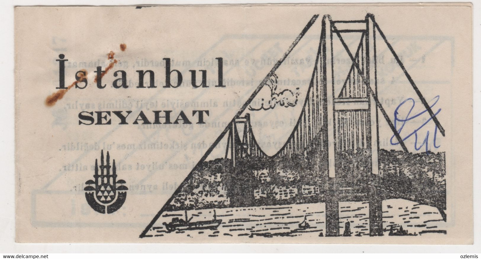 TURKEY ISTANBUL SEYAHAT BUS TICKET 1983 - Zonder Classificatie