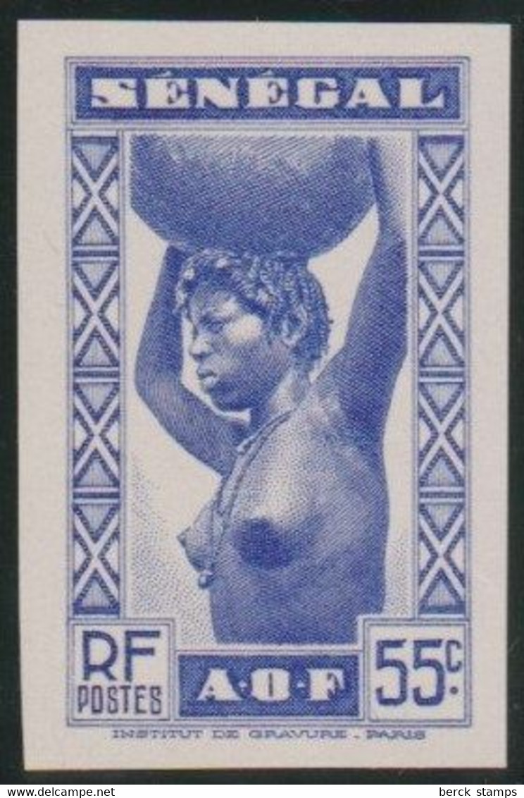 SENEGAL - N°144 - 35c Bleu - Femme Sénégalaise - ESSAI. NON DENTELE. - Andere & Zonder Classificatie