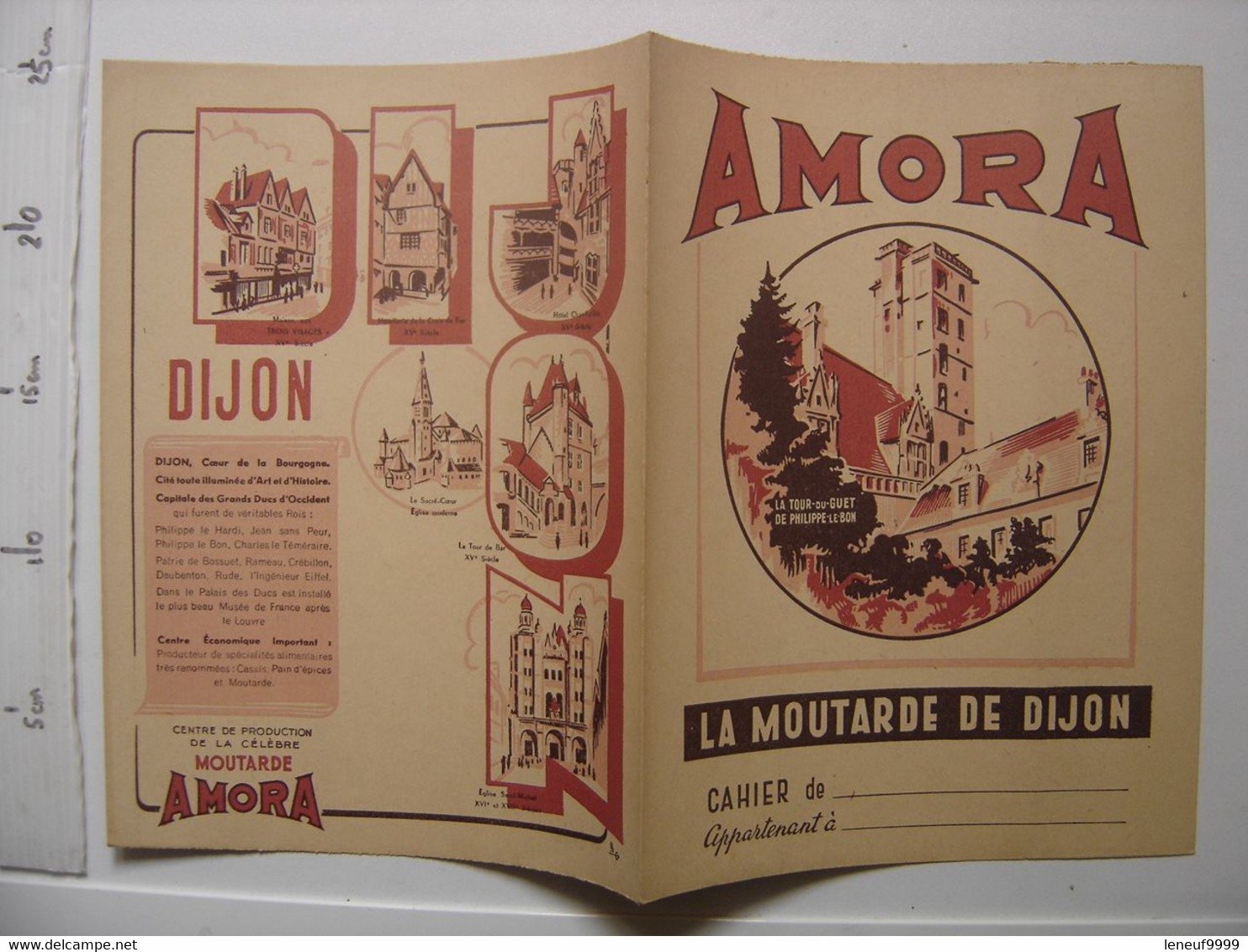 Ancien Protege Cahier AMORA Moutarde De Dijon Tour Du Guet Philippe Le Bon - Moutardes