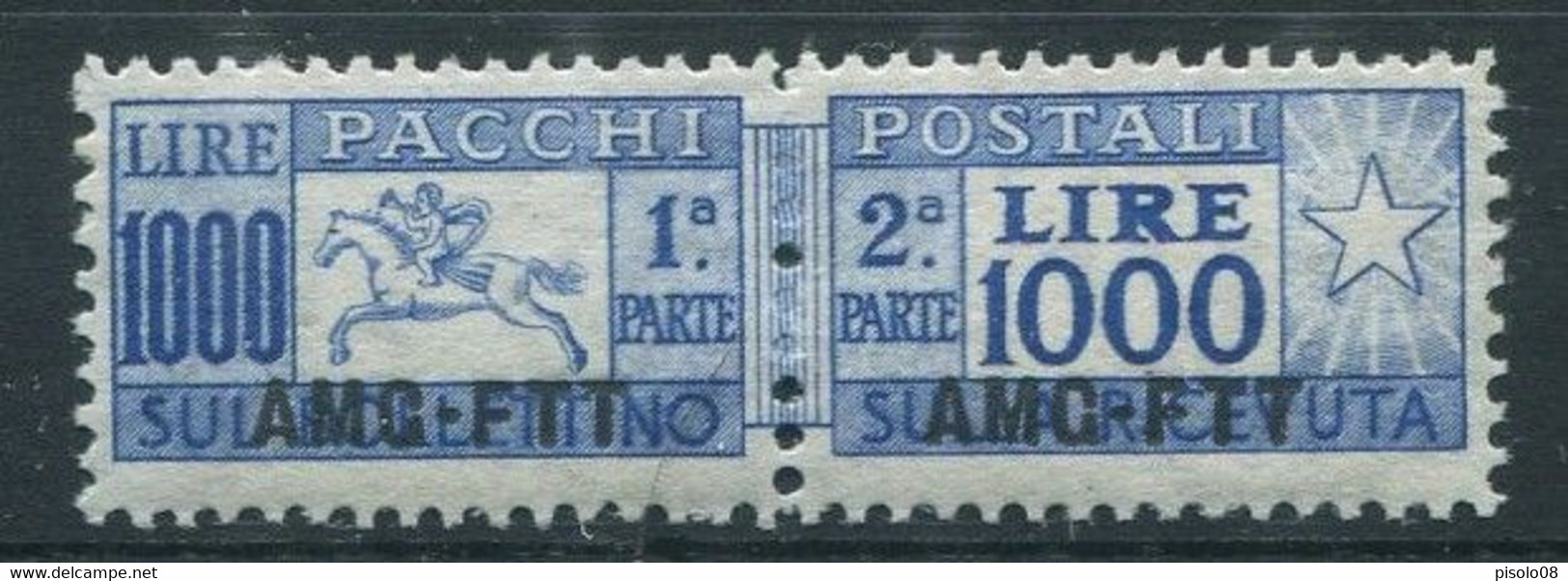 TRIESTE A 1954 PACCHI POSTALI 1000 LIRE CAVALLINO ** MNH - Postal And Consigned Parcels