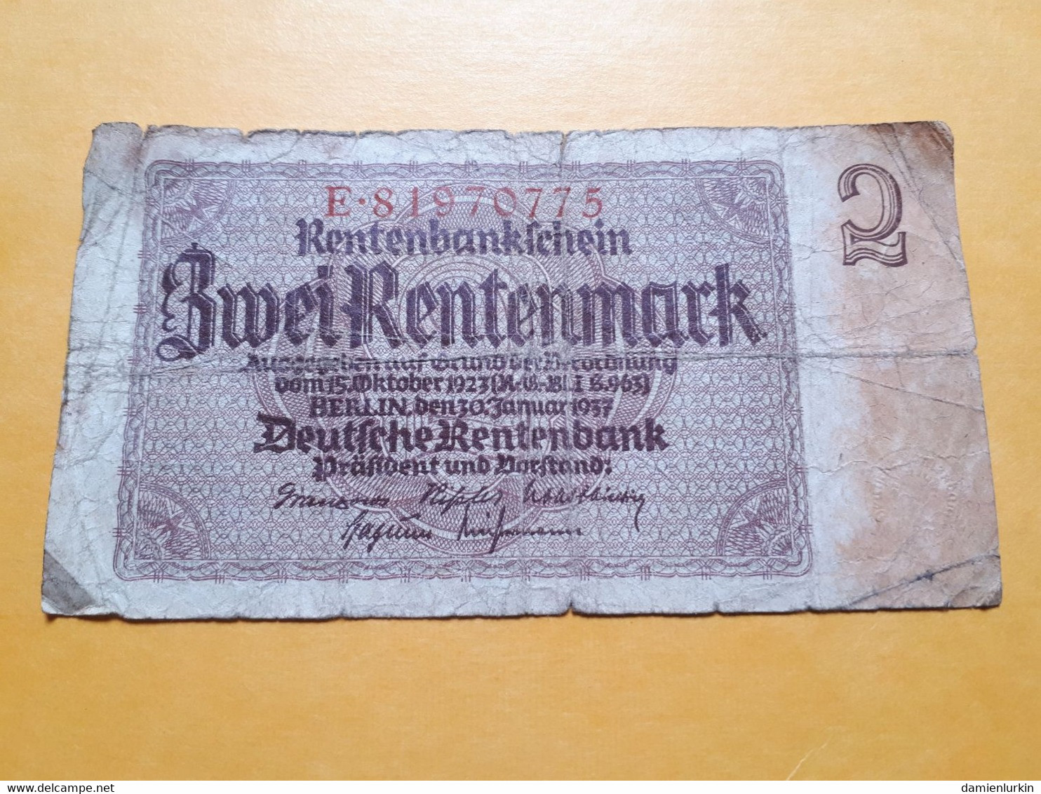 ALLEMAGNE 2 RENTENMARK 1923-1937 - 2 Rentenmark