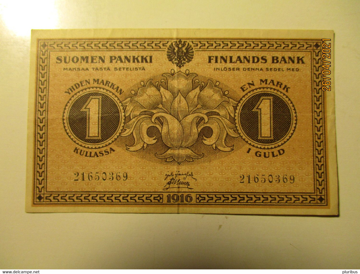 FINLAND RUSSIA 1916 1 MARK IN GOLD  , 0 - Finland