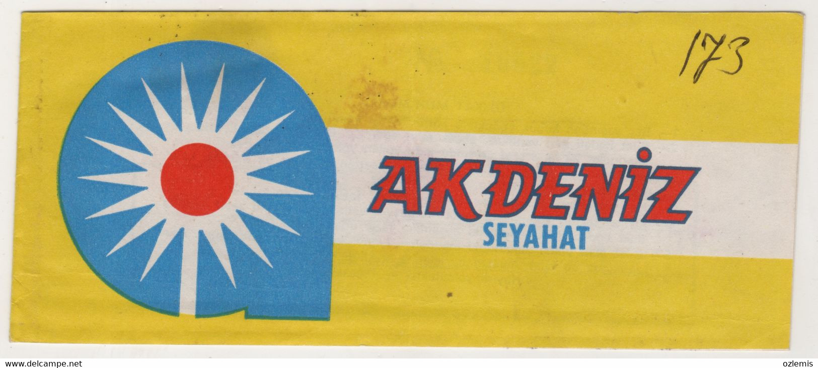 TURKEY ANTALYA AKDENIZ SEYAHAT  BUS TICKET - Unclassified