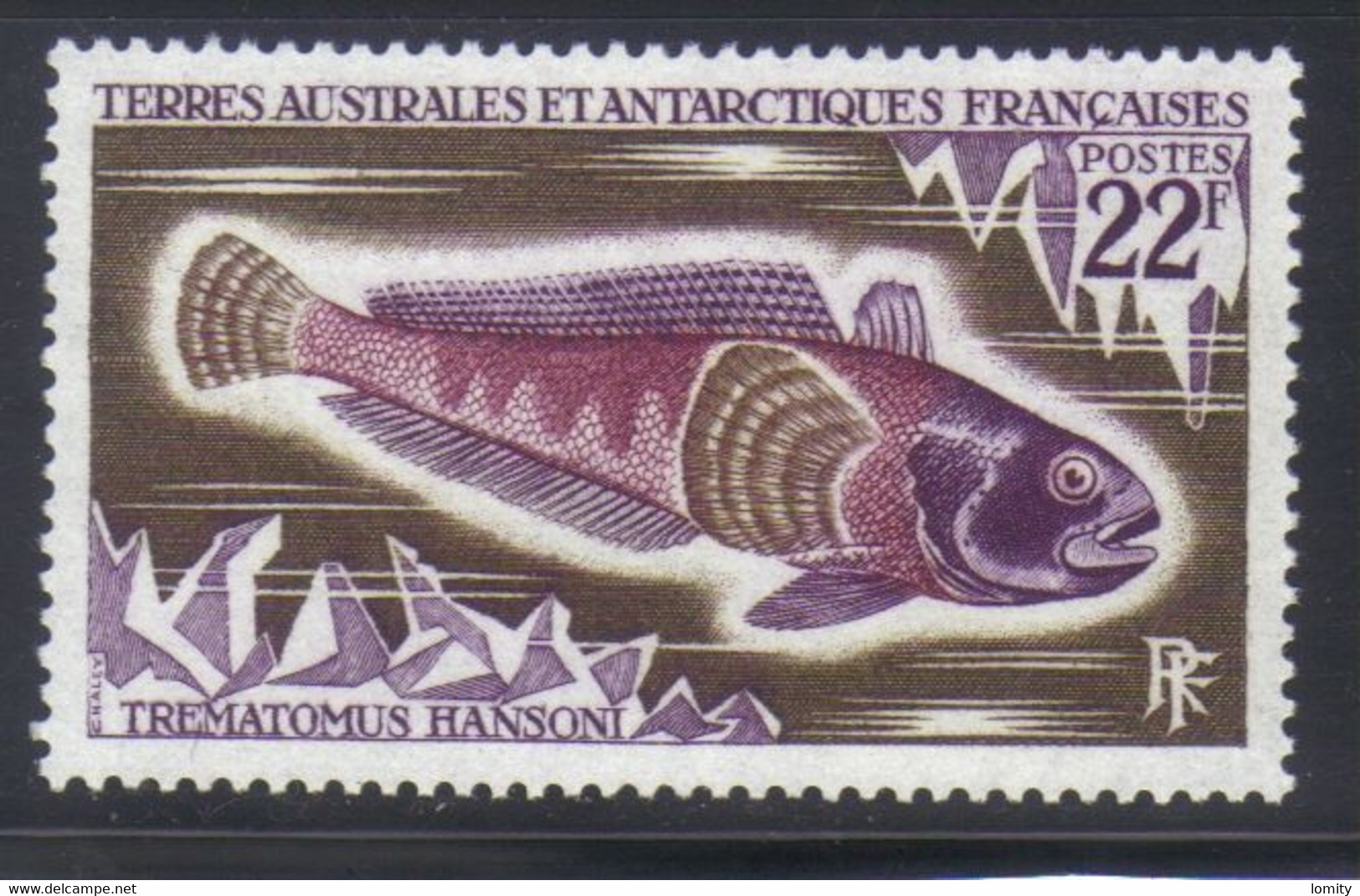 T.A.A.F Timbres Poissons 22 F.  Lilas Brun Et Lilas-rose 43** Neuf - Unused Stamps