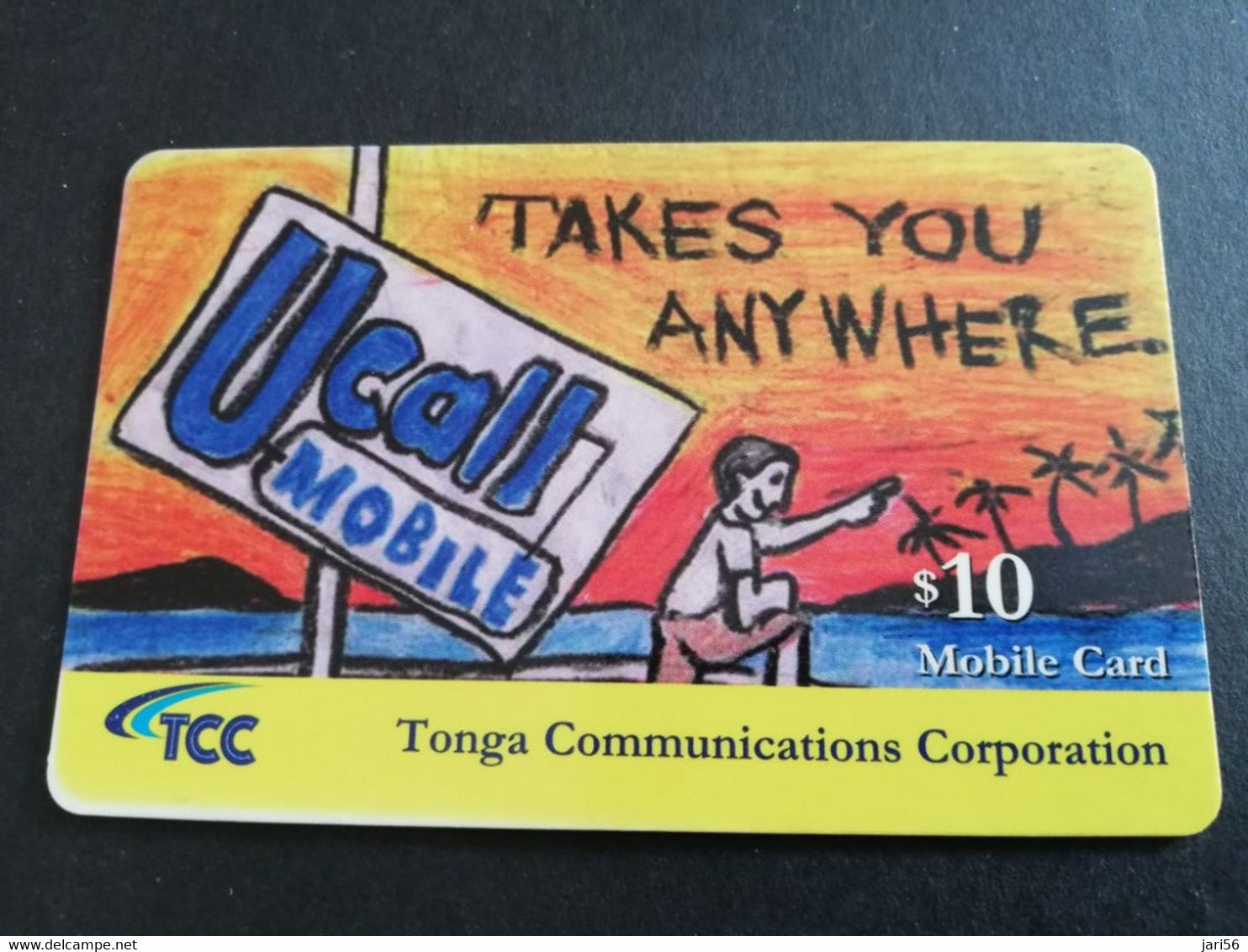 TONGA  $TS 10,-   PREPAID  TCC TAKES YOU ANYWHERE  MOBILE CARD     **5381** - Tonga