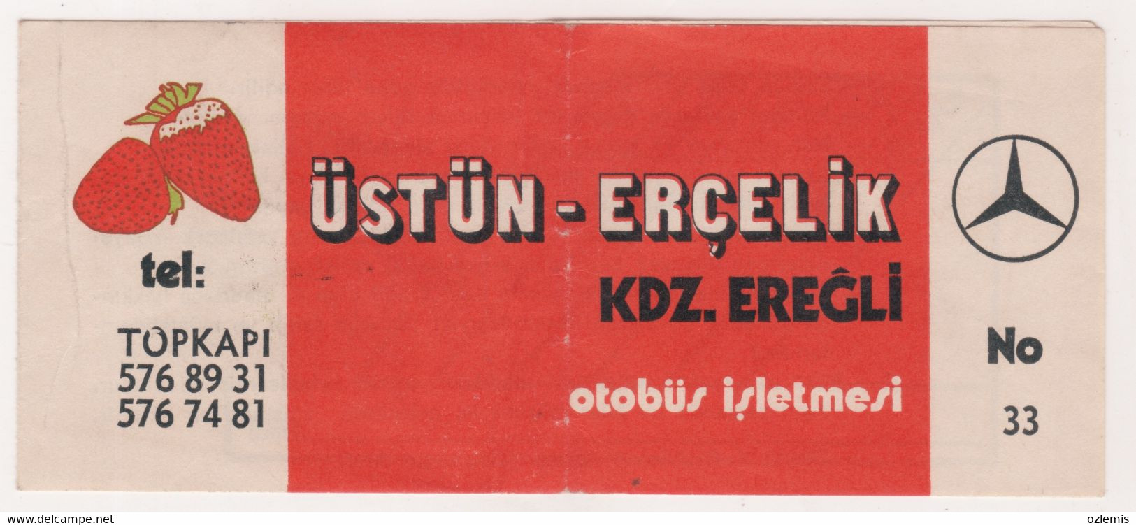TURKEY ZONGULDAK KARADENIZ EREGLI  BUS TICKET - Unclassified