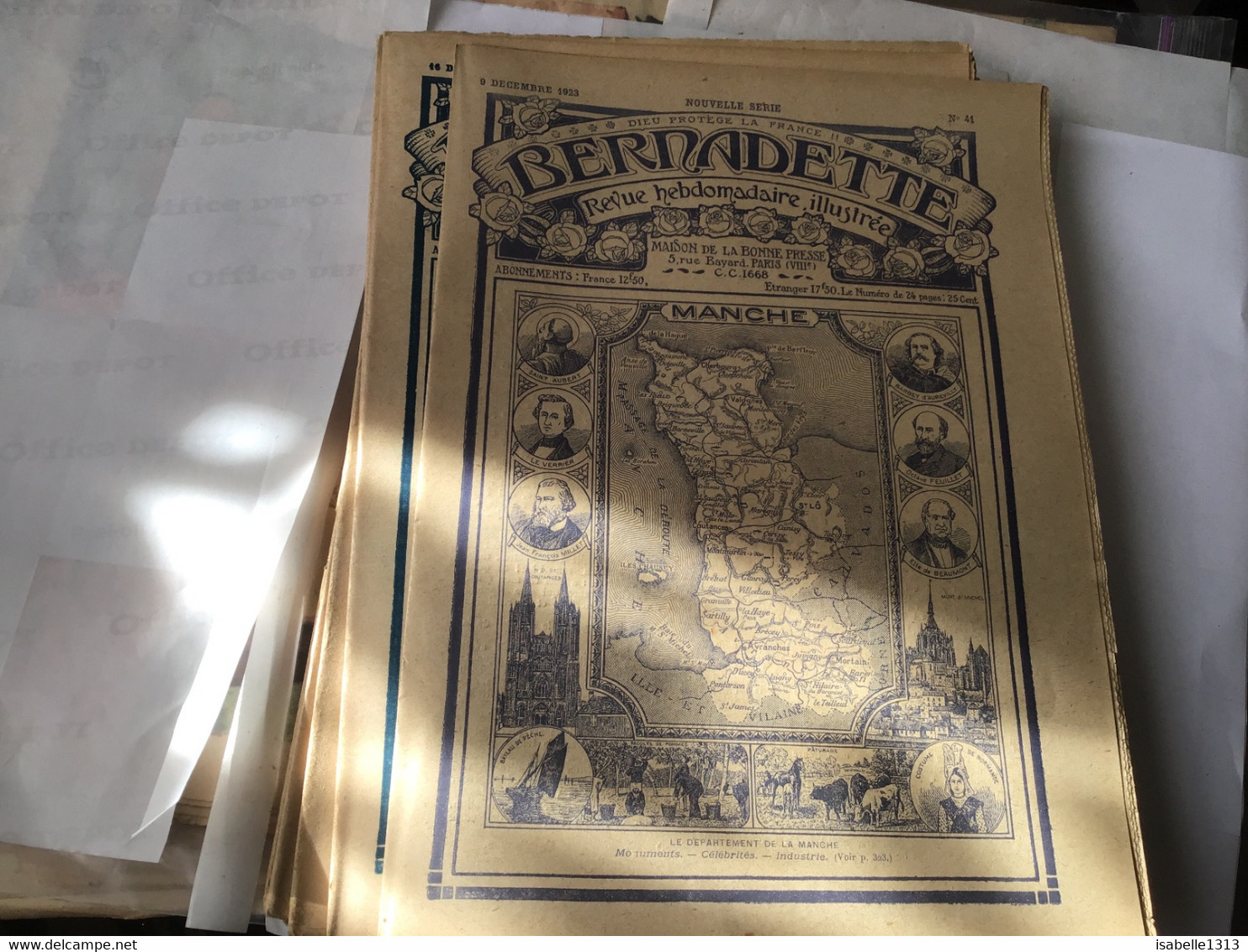 Bernadette Rare Revue Hebdomadaire Illustré Paris 1923 Manche Ille-et-Vilaine Département De La Manche - Bernadette