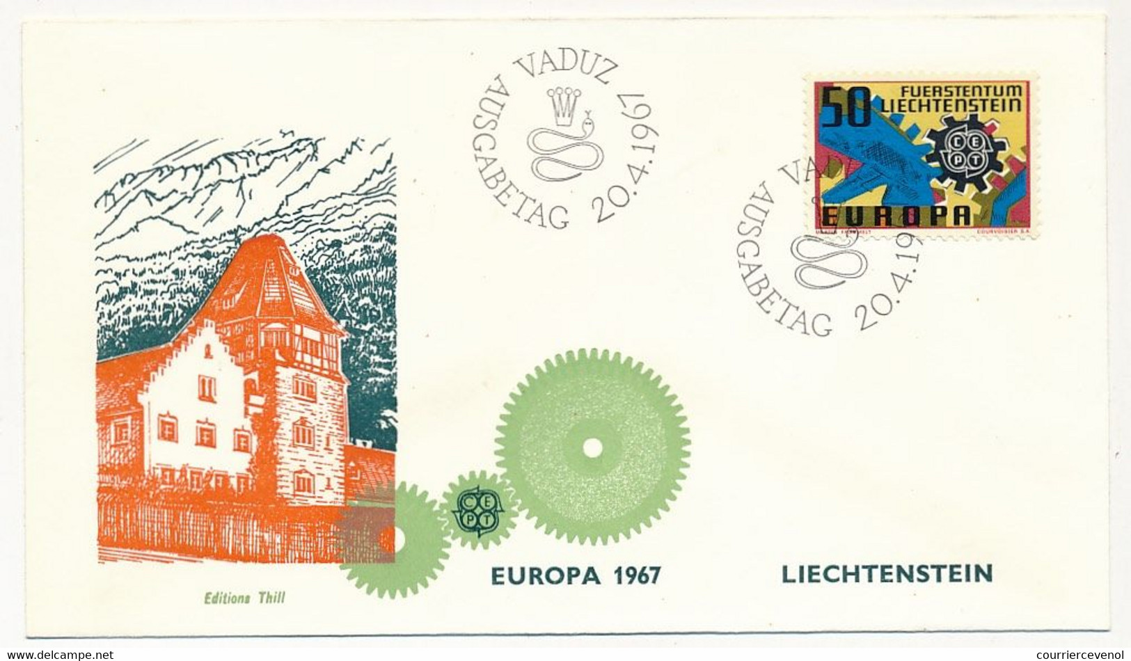 LIECHTENSTEIN - Enveloppe FDC Europa 1967 - VADUZ 20/4/1967 - FDC