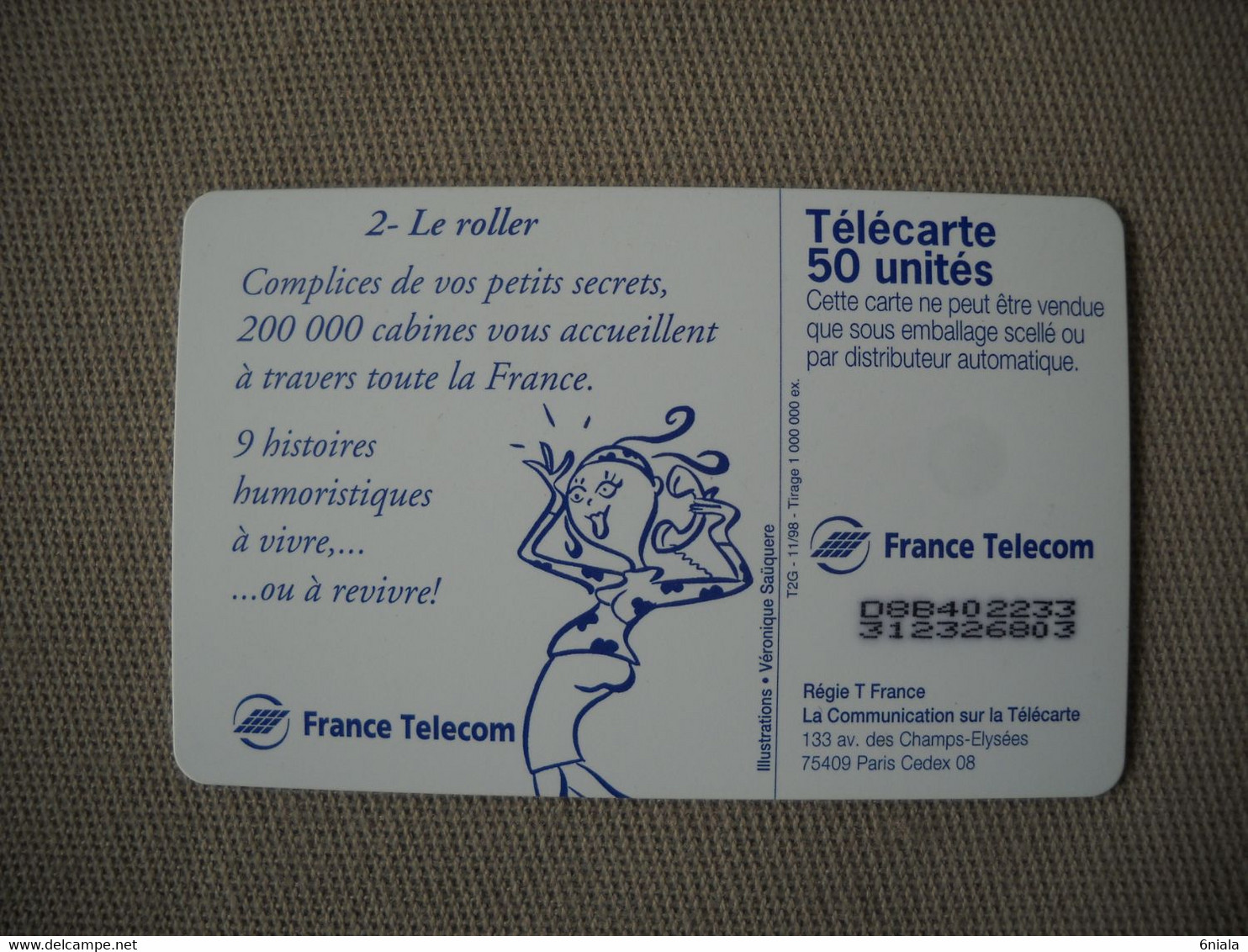 6952 Télécarte Collection  Humour Dessin Animé  N° 2 Le Roller ( Recto Verso)  Carte Téléphonique Sport - Characters