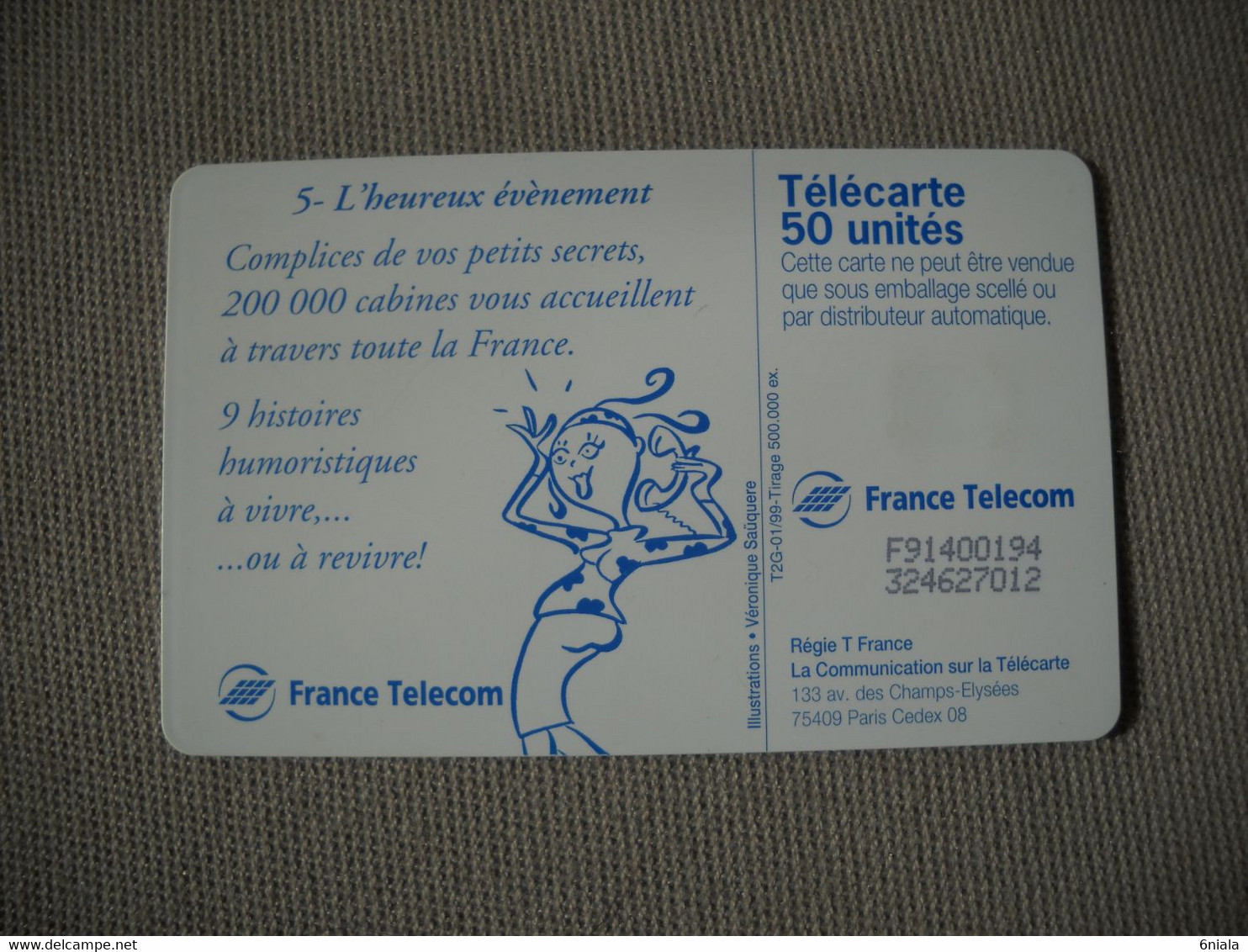 6955 Télécarte Collection  Humour Dessin Animé  N° 5   L'Heureux Evénement    ( Recto Verso)  Carte Téléphonique - Personajes