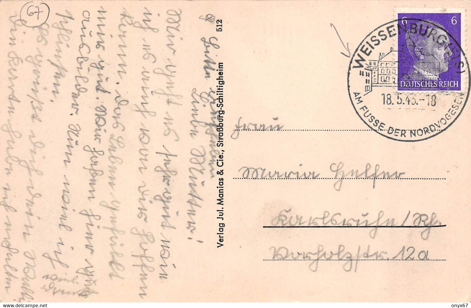 WISSEMBOURG-WEISSENBURG-67-Bas-Rhin-Anselmann-Staden-Guerre 39/45-Cachet-Reich-Hittler-Stempel-Timbre-Briefmarken-Stamp - Wissembourg