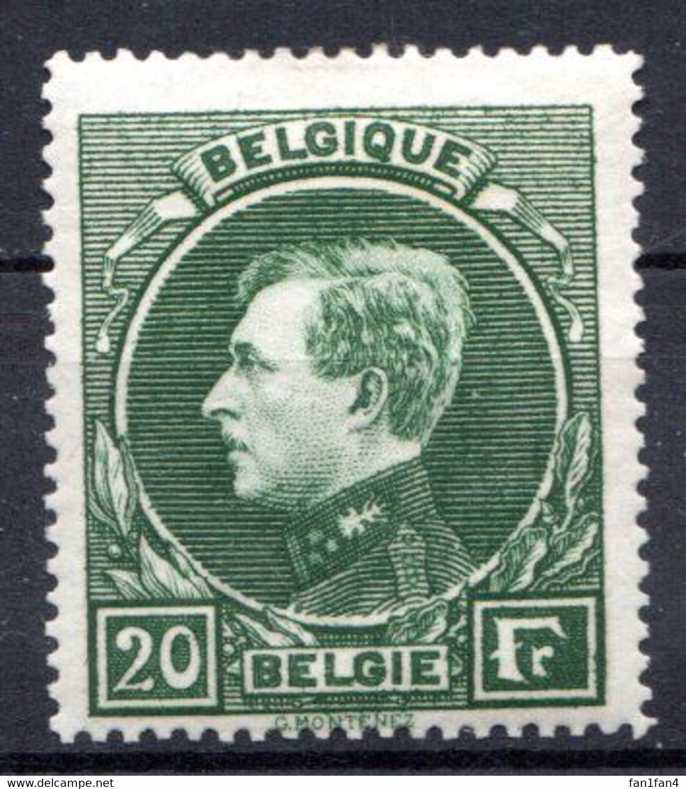 BELGIQUE - 1929-32 - N° 290 - 20 F. Vert - (Albert 1er) - 1929-1941 Big Montenez