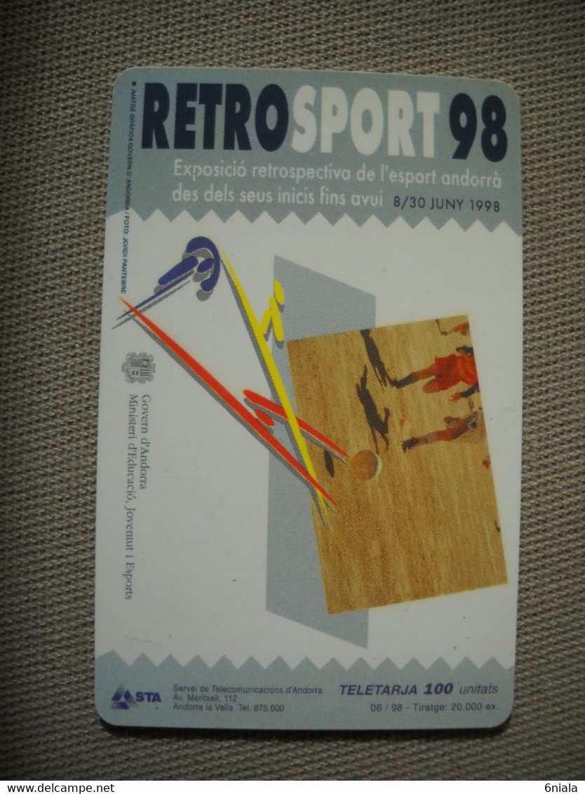 6970 Télécarte Collection SPORT RETROSPORT98 Andorre 1998  ( Recto Verso)  Carte Téléphonique - Sport