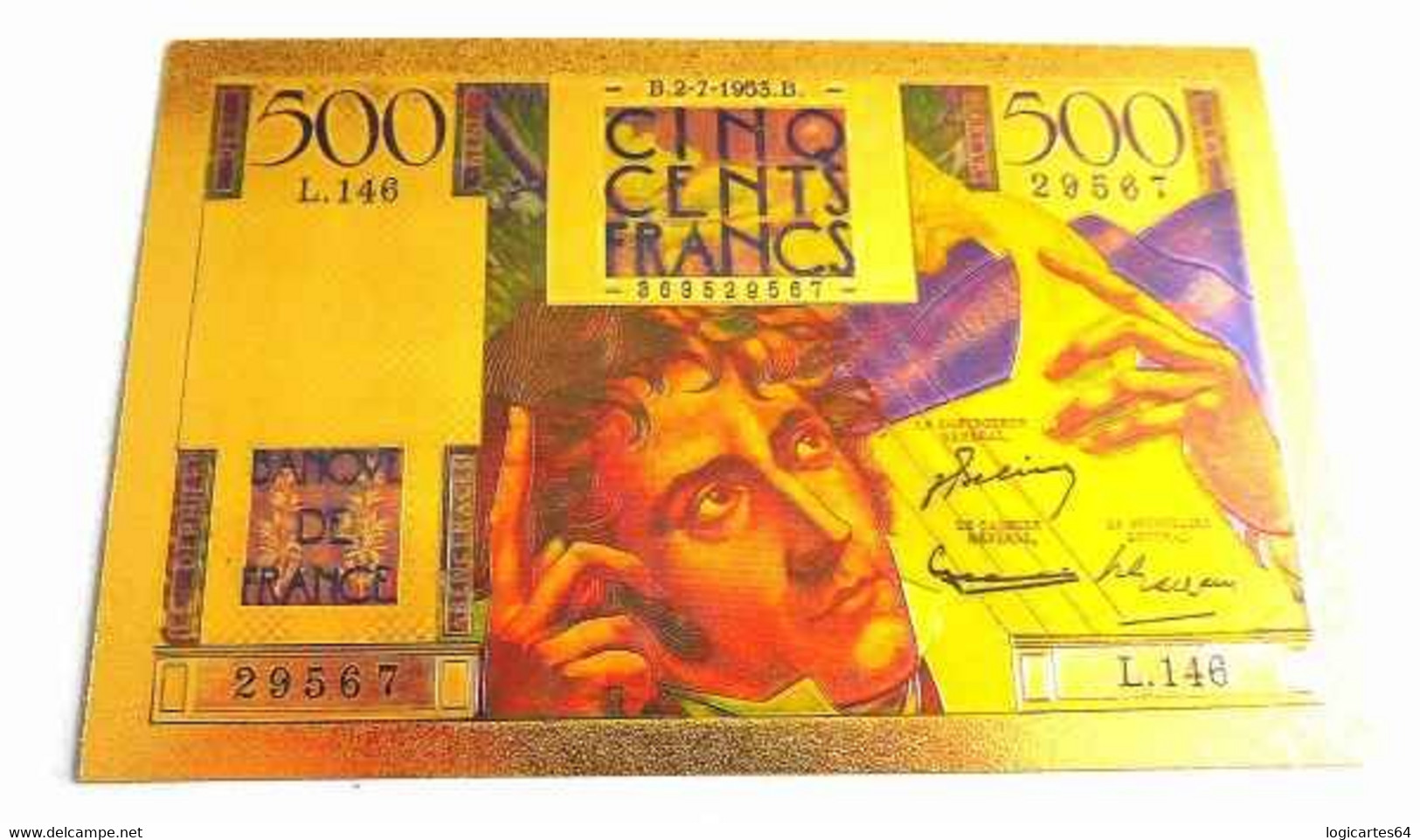 ★  BILLETS POLYMER " OR " AVEC COULEURS DU 500 FRANCS CHATEAUBRIAND ★ - 500 F 1945-1953 ''Chateaubriand''