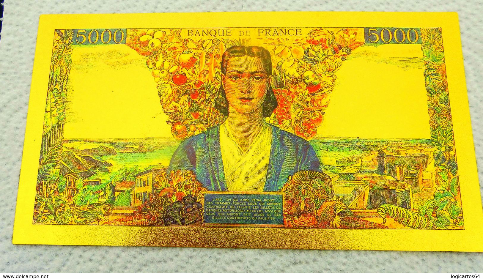 ★  BILLETS POLYMER " OR " AVEC COULEURS DU 5000 FRANCS EMPIRE FRANCAIS ★ - 5 000 F 1942-1947 ''Empire Français''