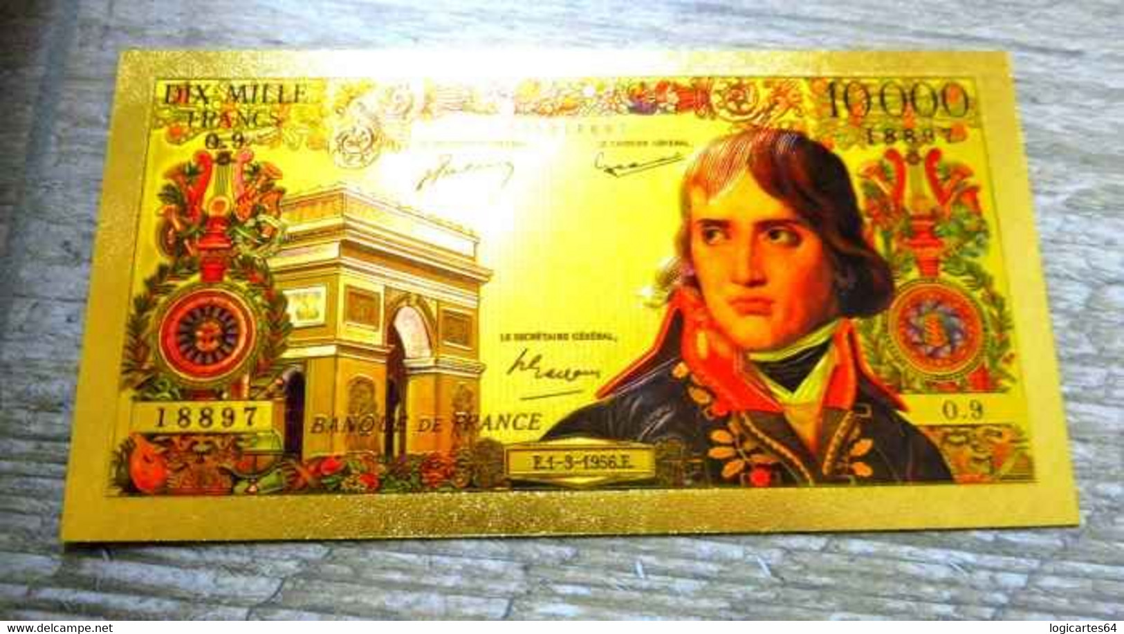 ★  BILLET POLYMER " OR " AVEC COULEURS DU 10000 FRANCS NAPOLEON BONAPARTE ★ - 10 000 F 1955-1958 ''Bonaparte''