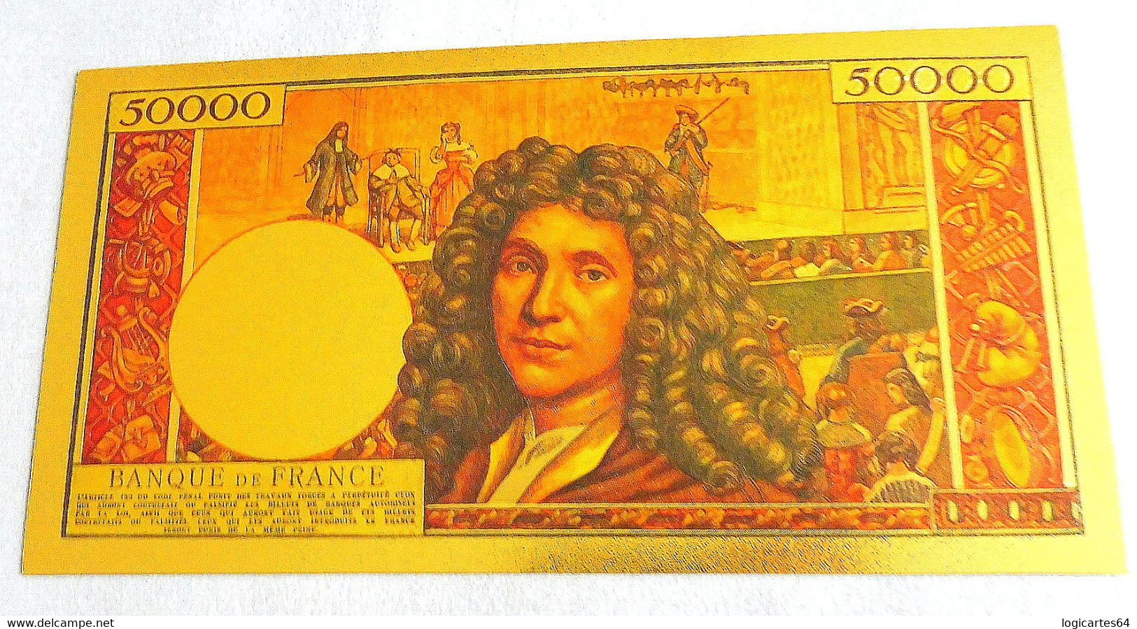 ★  BILLET POLYMER " OR " AVEC COULEURS DU 50000 FRANCS MOLIERE ★ - 1955-1959 Sovraccarichi In Nuovi Franchi