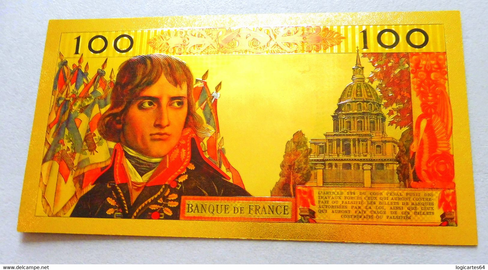 ★  BILLET POLYMER " OR " AVEC COULEURS DU 100 NOUVEAUX FRANCS NAPOLEON BONAPARTE ★ - 100 NF 1959-1964 ''Bonaparte''