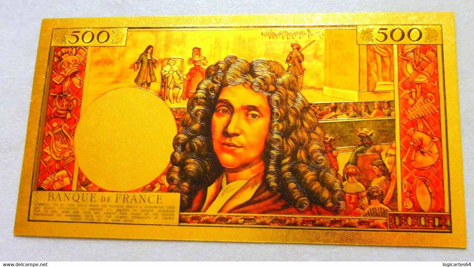 ★  BILLET POLYMER " OR " AVEC COULEURS DU 500 NOUVEAUX FRANCS MOLIERE ★ - 500 NF 1959-1966 ''Molière''