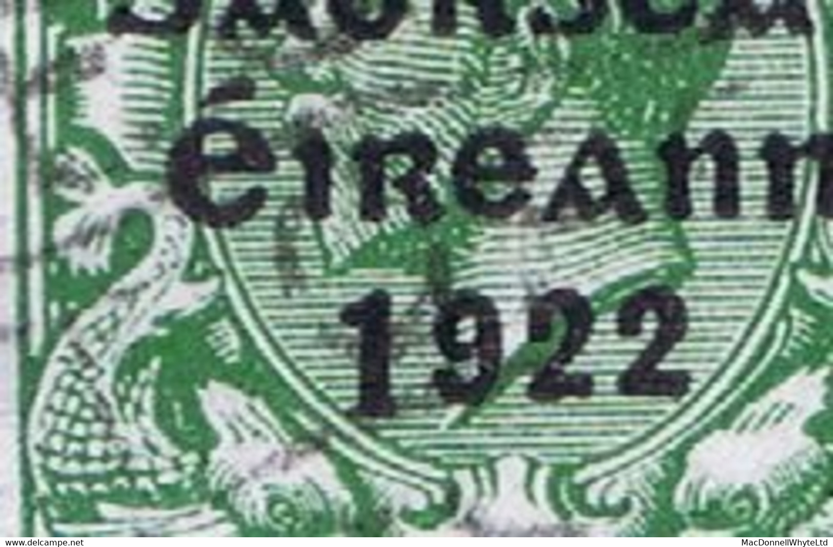 Ireland 1923 Harrison Saorstat Coils ½d Green Variety "Long 1 In 1922" Fresh Used, Savings Bank Slogan Cancel - Oblitérés