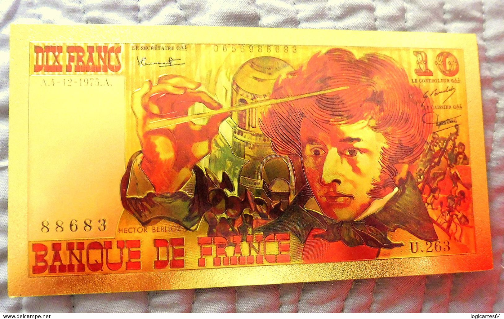 ★  BILLET POLYMER " OR " AVEC COULEURS DU 10 FRANCS BERLIOZ ★ - 10 F 1972-1978 ''Berlioz''