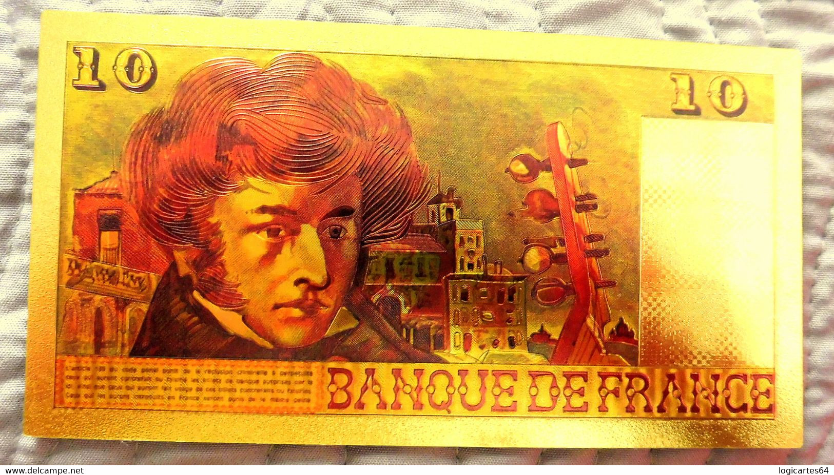 ★  BILLET POLYMER " OR " AVEC COULEURS DU 10 FRANCS BERLIOZ ★ - 10 F 1972-1978 ''Berlioz''