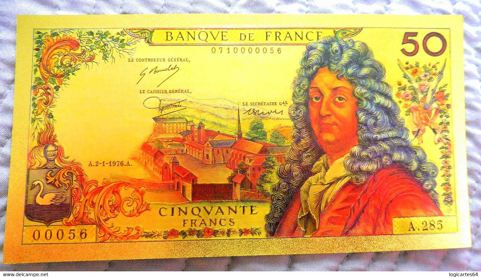 ★  BILLET POLYMER " OR " AVEC COULEURS DU 50 FRANCS RACINE ★ - 50 F 1962-1976 ''Racine''